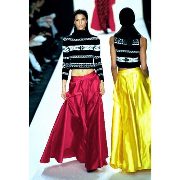 Ralph Lauren Collection Purple Label Runway Silk Maxi Skirt Black Long 1999 90s - Picture 3 of 16